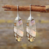 Oval Vintage Piedra Pendientes