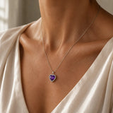 Corazón Shape Halo Colgante Collar