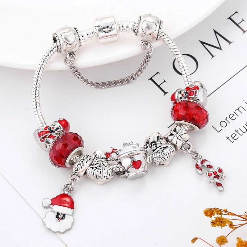 Pulsera Estilo Navidad en Plata