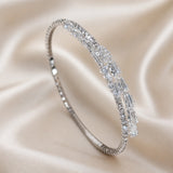 Clásico Dorado Blanco Circonitas Pulsera