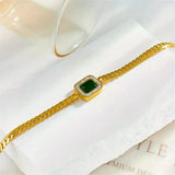 Radiante Golden Esmeralda Eslabones Pulsera