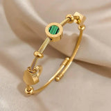 Dorado Esmeralda Charm Pulsera