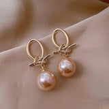 Elegante Pink Perla Drop Pendientes