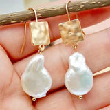 Retro Agua Dulce Perla Pendientes