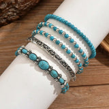 Turquesa de Cuentas Boho Set de Pulseras