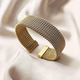 Vintage Trenzado Mesh Abierto Clásico Pulsera