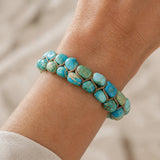 Natural Artesanal Turquesa Pulsera