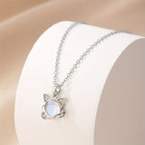 Adorable Piedra Luna Kitty Charm Collar