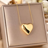 Atemporal Dorado Blanco Puffy Corazón Collar