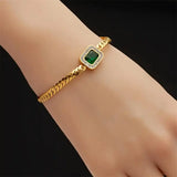 Radiante Golden Esmeralda Eslabones Pulsera