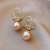 Elegante Pink Perla Drop Pendientes