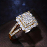 Square Shape Circonitas Wedding Anillo