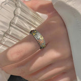 Vintage Sunflower Dragonfly Anillo