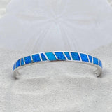 Blue y Plateado Ópalo Pulsera