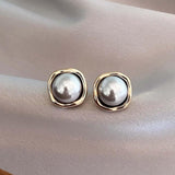 Elegante Black Perla Pendientes
