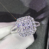 Square Shape Circonitas Wedding Anillo