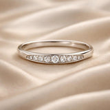 Dorado Blanco Micro Pave Circonitas Anillo