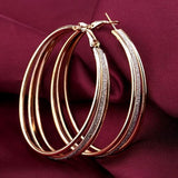 Dorado Retro Aro Pendientes