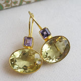 Pendientes Cristal Verde y Dorado