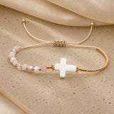 Delicado White Cruz Pulsera