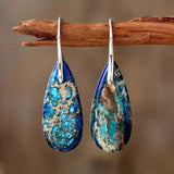 Azure Blue Ocean Piedra Pendientes