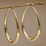 Elegante Dorado Aro Pendientes