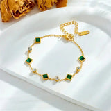 Elegante Esmeralda Square Station Pulsera