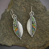 Bohemio Mozaic Hoja Pendientes