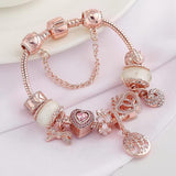 Rose Dream catcher Pulsera con Charms Included