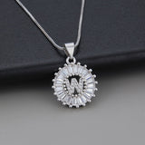 Dorado Blanco Initial Letter Circonitas Collar