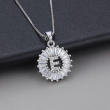 Dorado Blanco Initial Letter Circonitas Collar