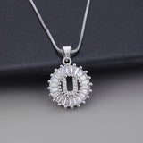 Dorado Blanco Initial Letter Circonitas Collar