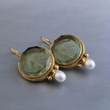 Ancient Jade Piedra Perla Pendientes