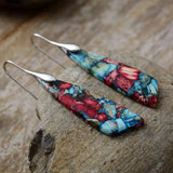 Vintage Plateado y Dorado Colorful Piedra Pendientes