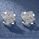 Spiral Floral Cristal Clover Pendientes