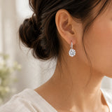 Vintage Circonitas Plateado Pendientes