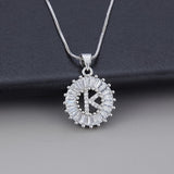 Dorado Blanco Initial Letter Circonitas Collar