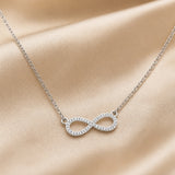 Dorado Blanco Circonitas Infinito Colgante Collar