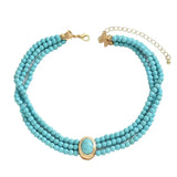 Elegante Vintage Turquesa de Cuentas Collar