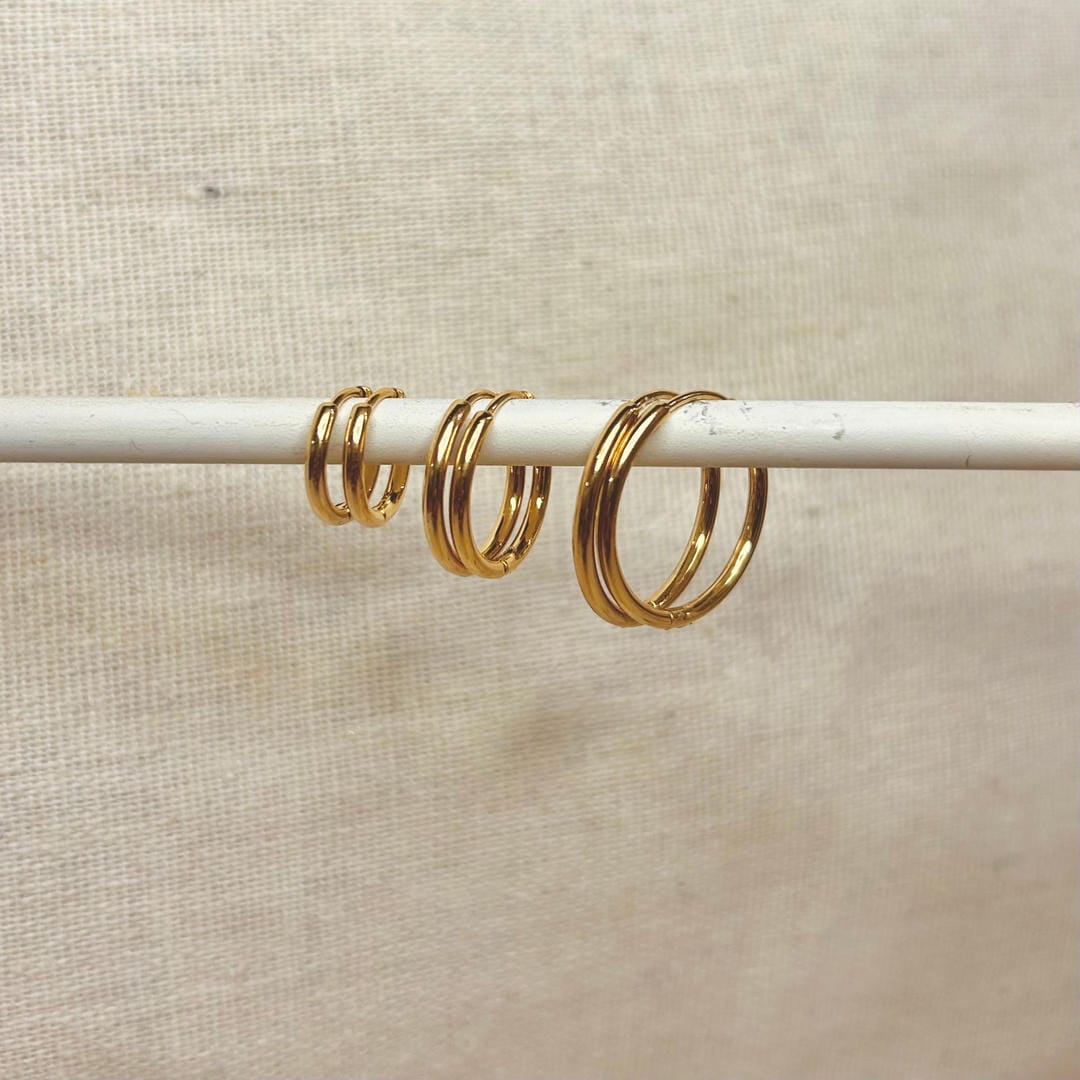 Set de 3 Aros Dorados o Plateados
