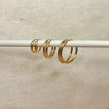 Set de 3 Aros Dorados o Plateados