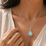 Blue Halo Ópalo Colgante Collar