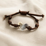 Small Corazón Leather Knotted Pulsera