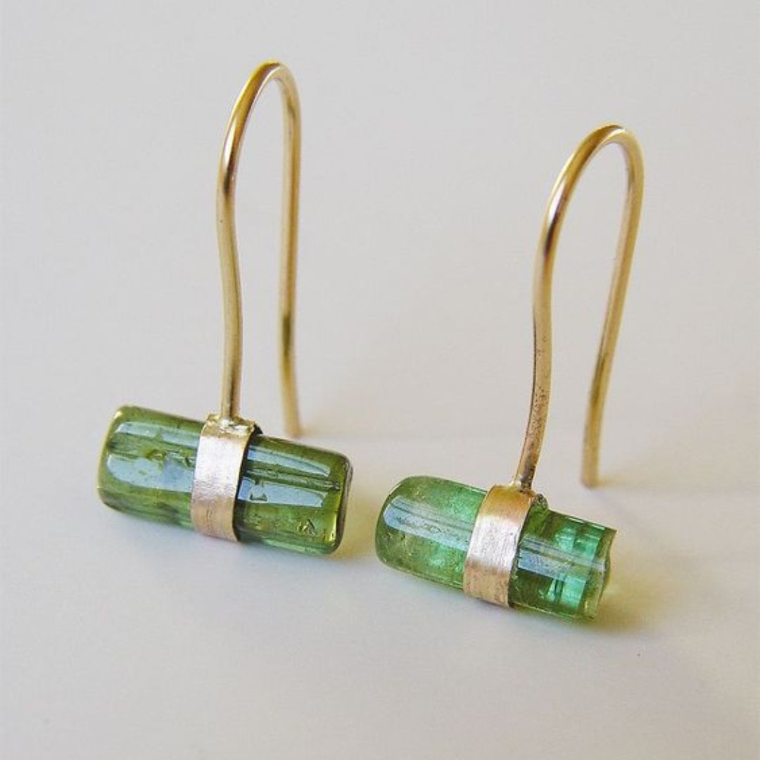 Pendientes Cristal Verde Vintage