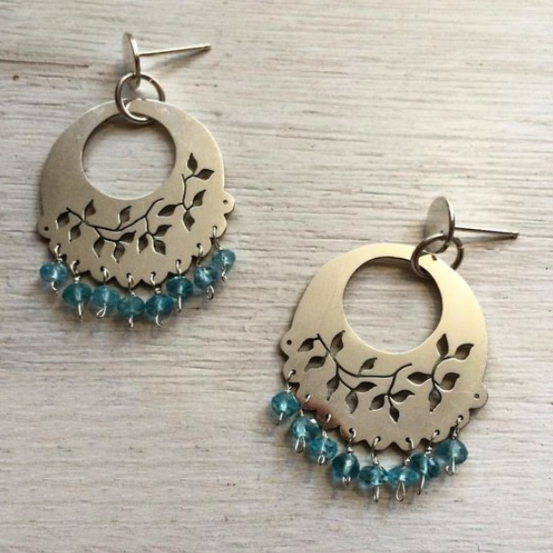 Pendientes con Cristales Azules Vintage