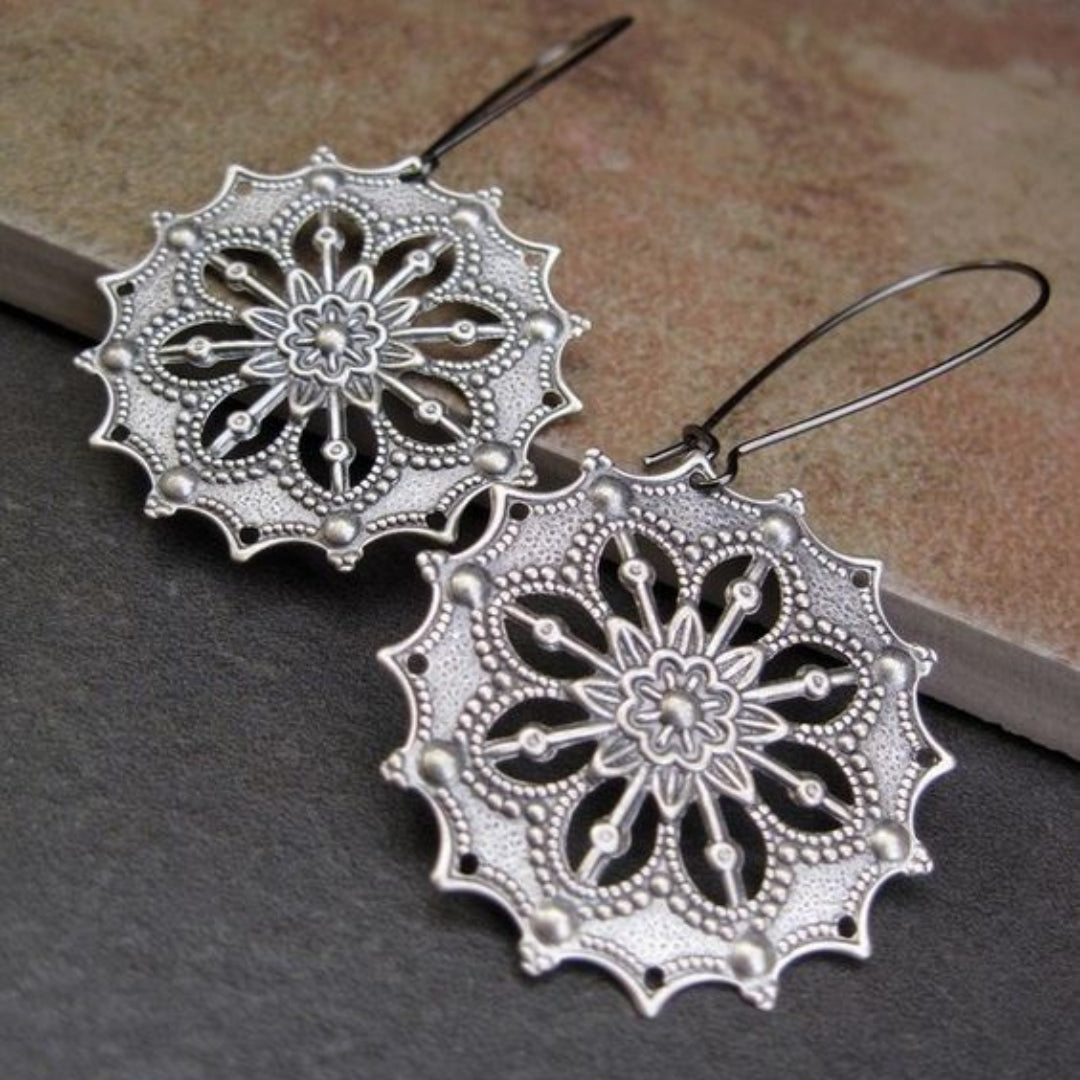 Pendientes Vintage Mandala en Plata