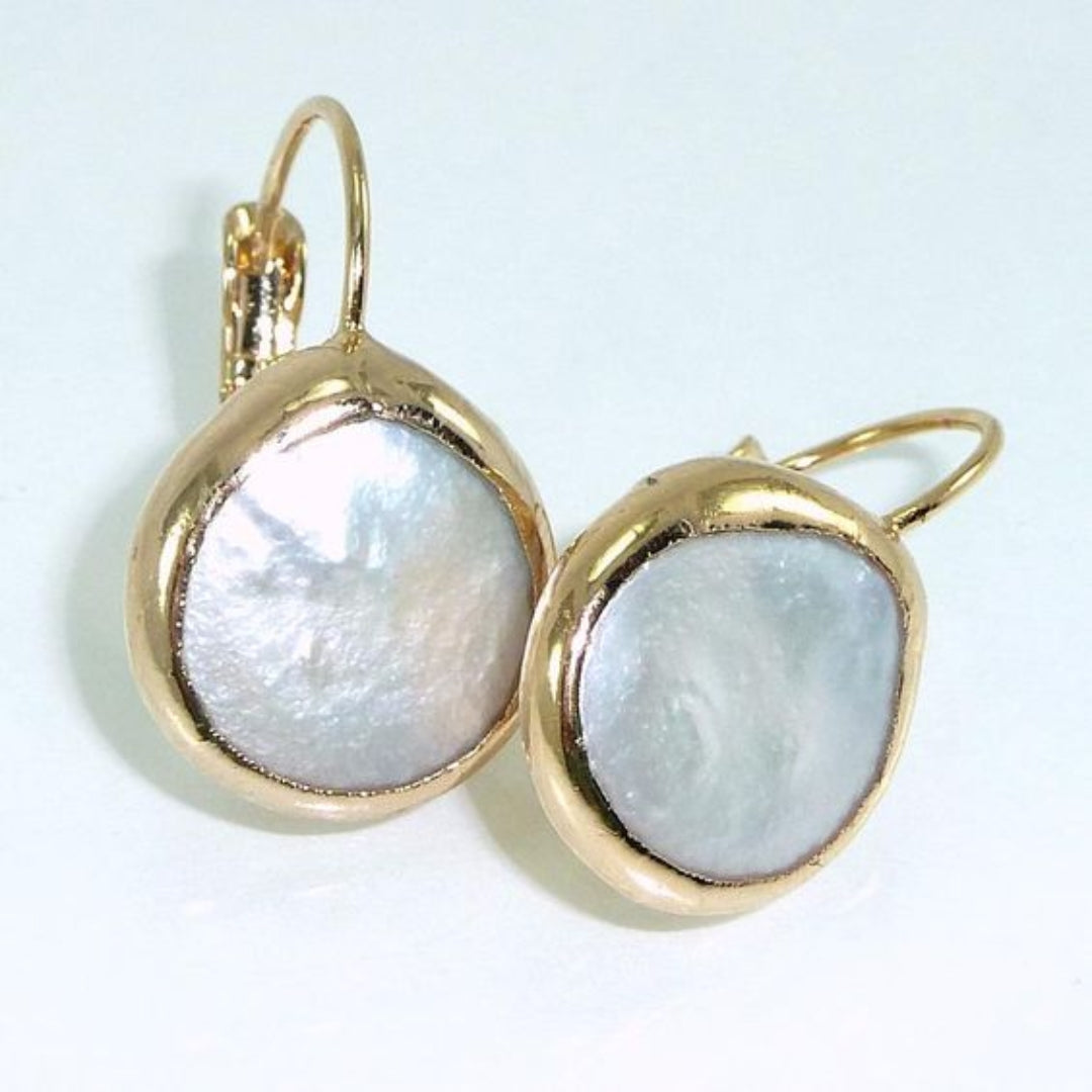 Pendientes Vintage de Piedra Blanca Dorados