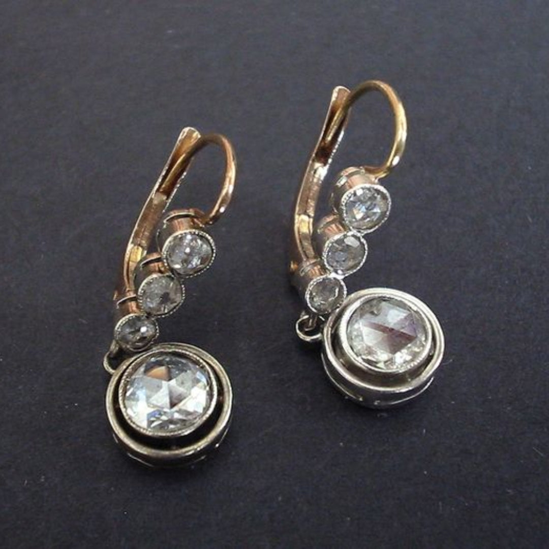 Pendientes con Circonitas Vintage Dorados