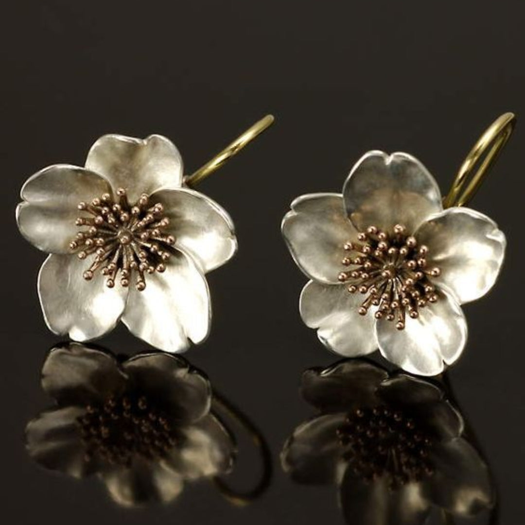 Pendientes Flor Vintage en Plata