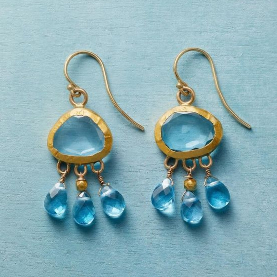 Pendientes Cristales Azules Vintage